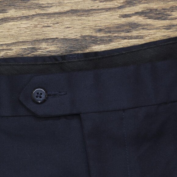 George Mens Pleated Dress Suit Pants Navy Blue 40x30 - Picture 3 of 5